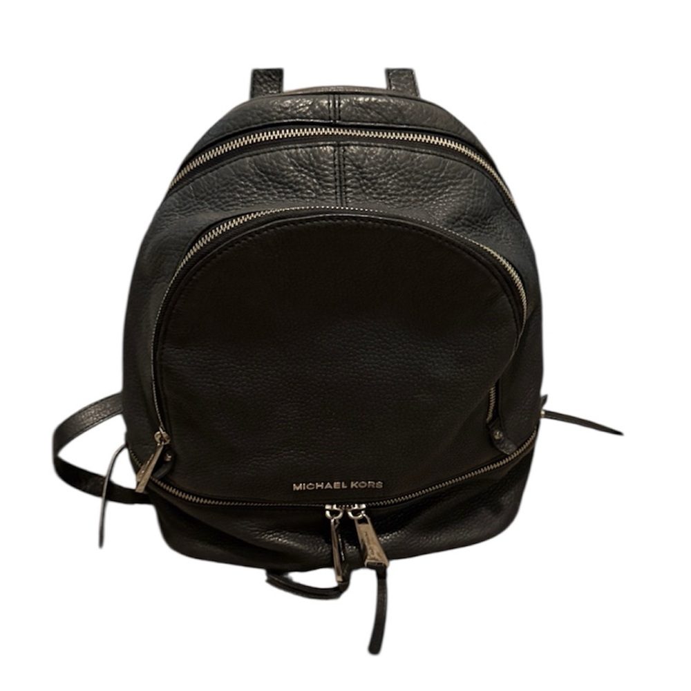 Michael Kors Rhea medium zip top leather pebbled backpack - Picture 8 of 13